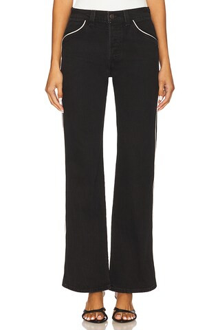 Wedgie Boot Piping Jeans in Black | Revolve Clothing (Global)