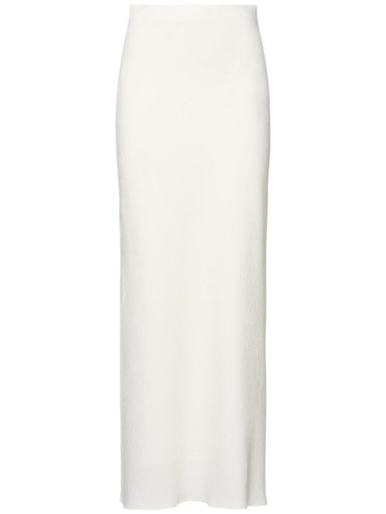 Fluid linen blend twill long skirt | Luisaviaroma
