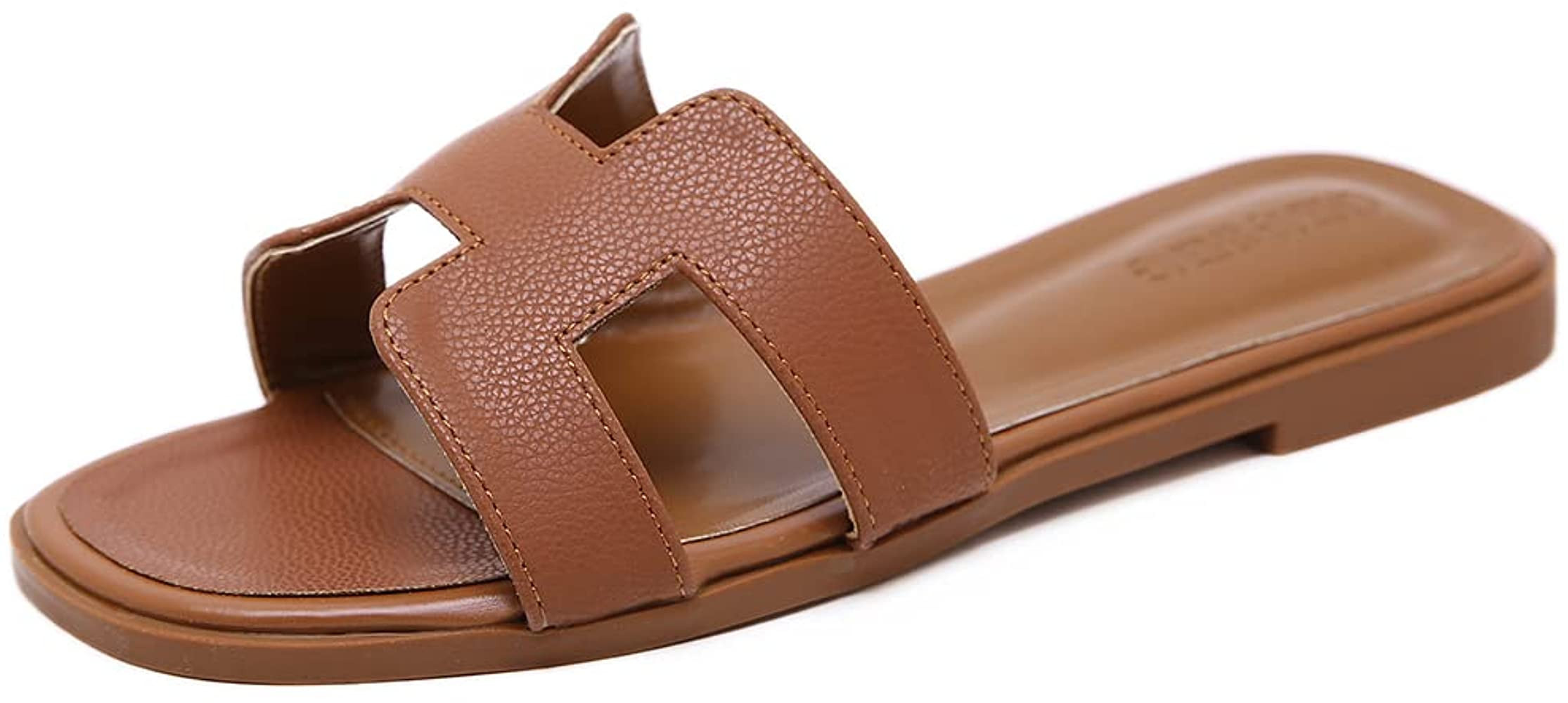 Stratuxx Kaze Womens Sandal Flat Band Slide Sandal,White, Black, Metallic Sandals | Amazon (US)
