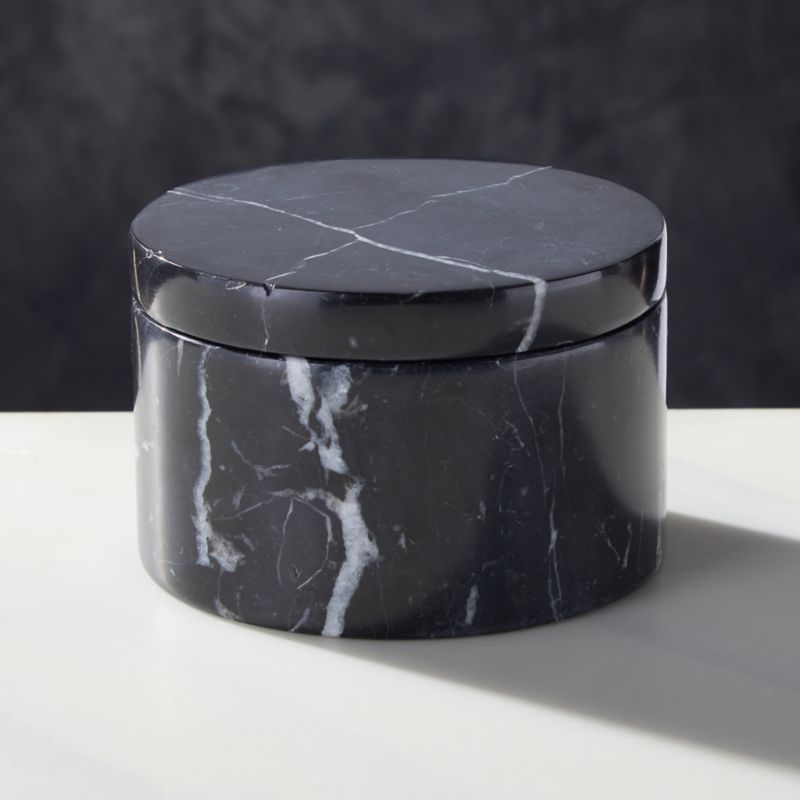 Black Marble Salt Duo Dish + Reviews | CB2 | CB2