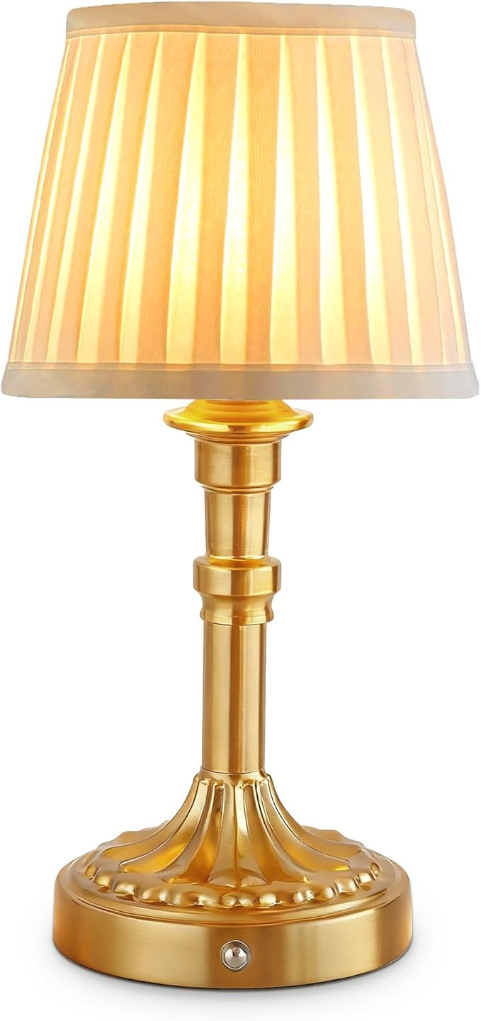 Mr.White Rechargeable Cordless Table Lamp with Fabric Shade, 5200mAh Battery Operated LED Table L... | Amazon (US)