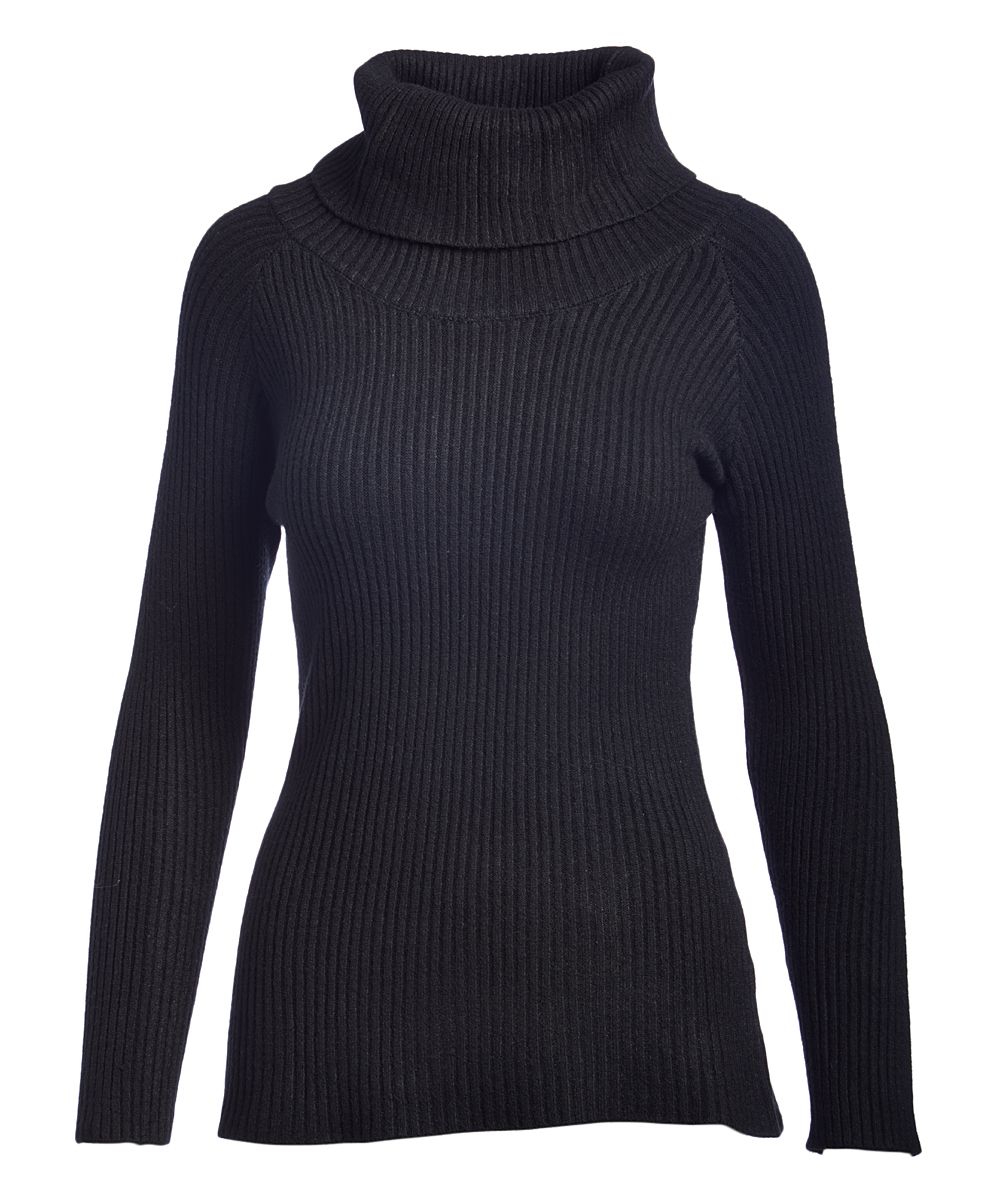 jon & anna Women's Pullover Sweaters BLACK - Black Turtleneck - Women | Zulily