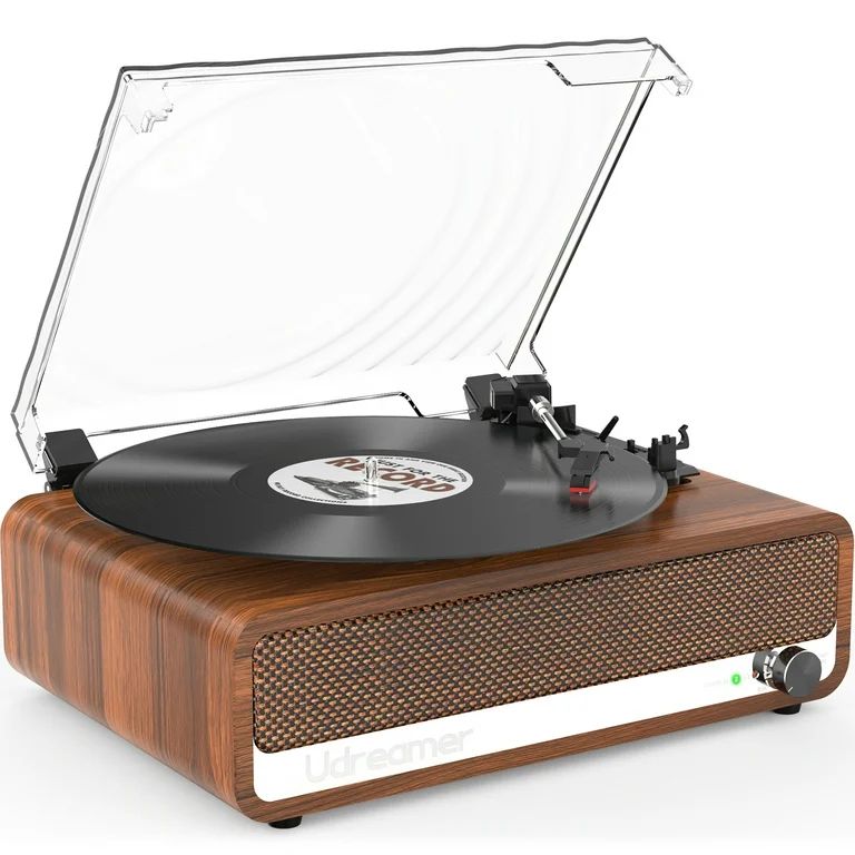 Udreamer Vinyl Record Player With Bluetooth,All In One 3-Speed Vintage Audio Turntables,yellow | Walmart (US)