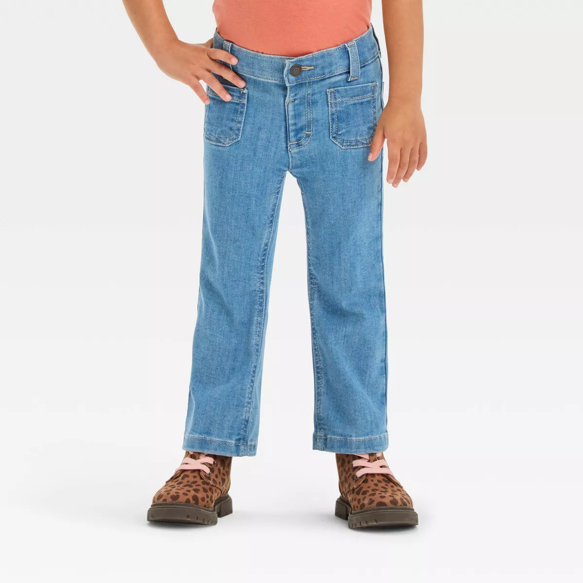 Toddler Girls' Patch Pocket Pants - Cat & Jack™ Light Wash | Target