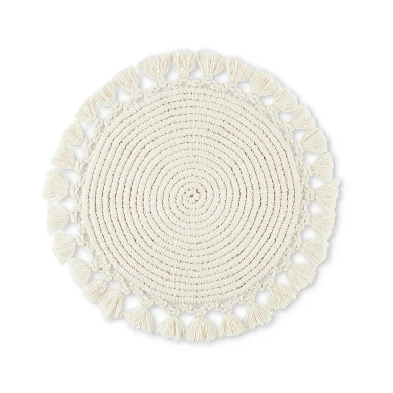 Better Homes & Garden Lauren Fabric Placemat, Natural, 16" Round, 1 Piece - Walmart.com | Walmart (US)