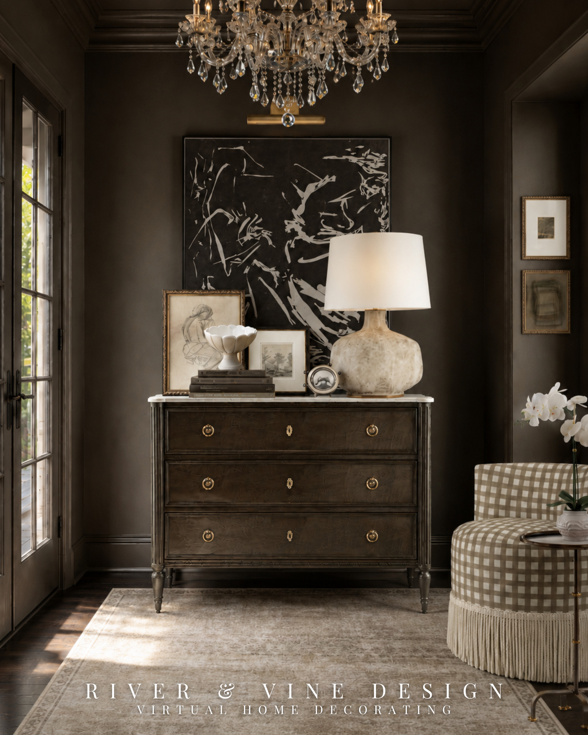 A 3-drawer chest is such an underrated entryway storage solution. It gives you closed storage for shoes, mail, pet items, keys, seasonal accessories, and all the little things that usually make a foyer feel cluttered — but it still looks like a beautiful furniture piece.

I love this for making an entryway feel collected and intentional: dark walls, a vintage-inspired chest, oversized art, a statement lamp, stacked books, and a skirted chair moment. Functional storage, but styled like a real room.

entryway storage ideas, 3 drawer chest, foyer storage, entryway cabinet, traditional entryway decor, moody entryway, small entryway storage, vintage inspired chest, collected home decor.

I may receive a small commission from purchases made through these links, at no cost to you. 

 #LTKHome