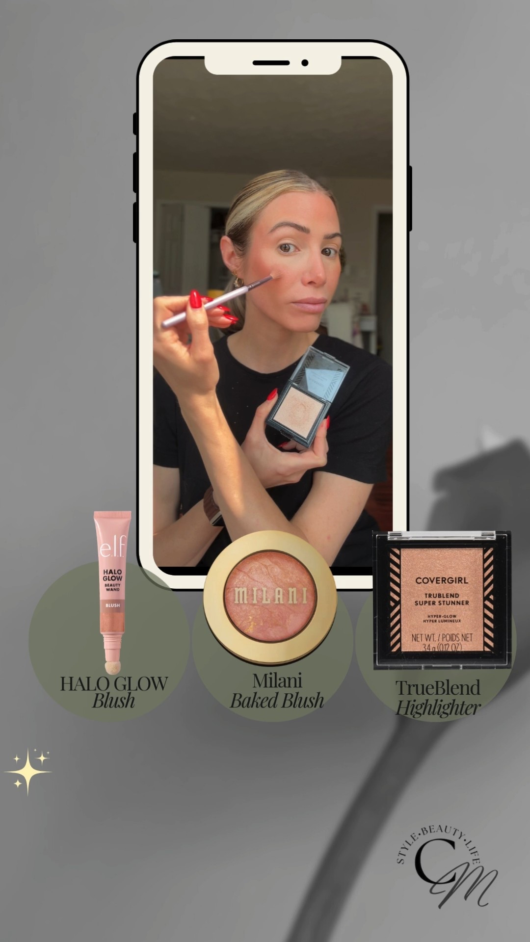 5 minute glowy makeup.










Blush
Drugstore makeup
Liquid blush
Highlighter 
Milani
Elf cosmetics
Covergirl 

#LTKBeauty