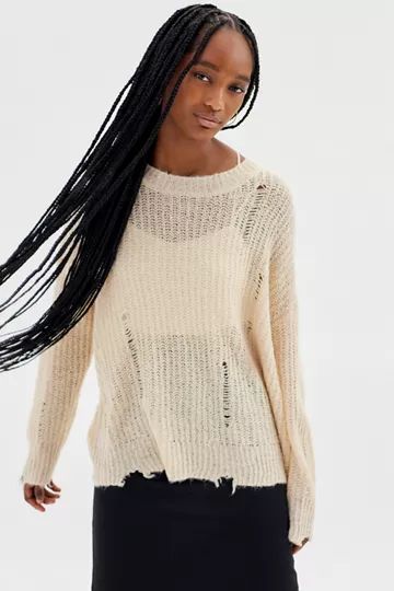 UO Alston Distressed Pullover Sweater | Urban Outfitters (US and RoW)