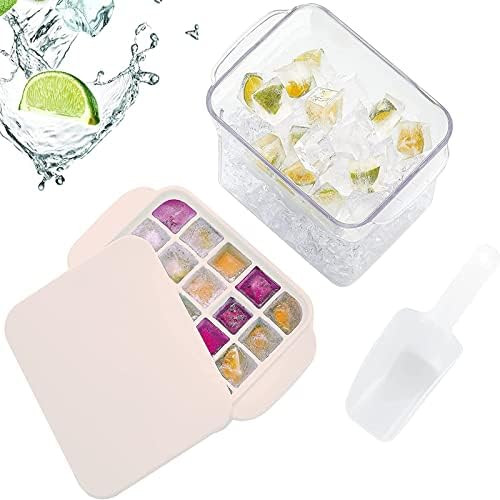 Small Ice Trays with Lid and Bin,Silicone Ice Mold 20Pcs Ice Trays 1 ice Container & Scoop ,Flexi... | Amazon (US)
