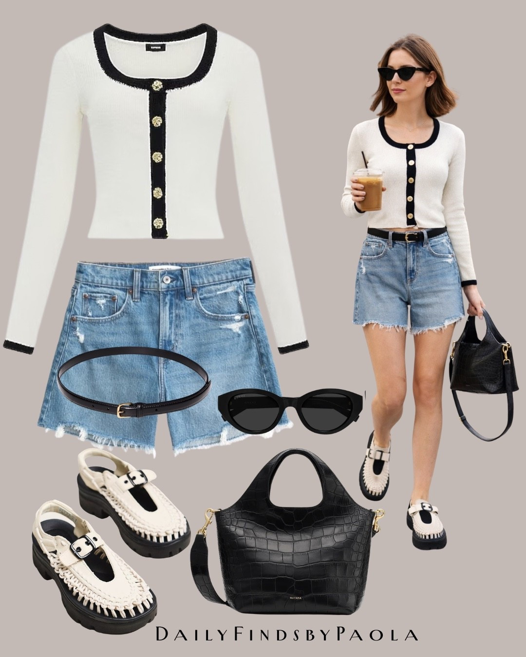 The cutest casual coffee run outfit 🤍 This contrast cardigan + denim shorts combo is the perfect mix of effortless and chic. Added these statement loafers and a croc-texture bag to elevate the whole look.  @Express @abercrombie @Anthropologie @Aritzia @Madewell @Cuyana #gucci

Shop the look below 👇🏻 💕

#LTKootd #LTKU #LTKFestival