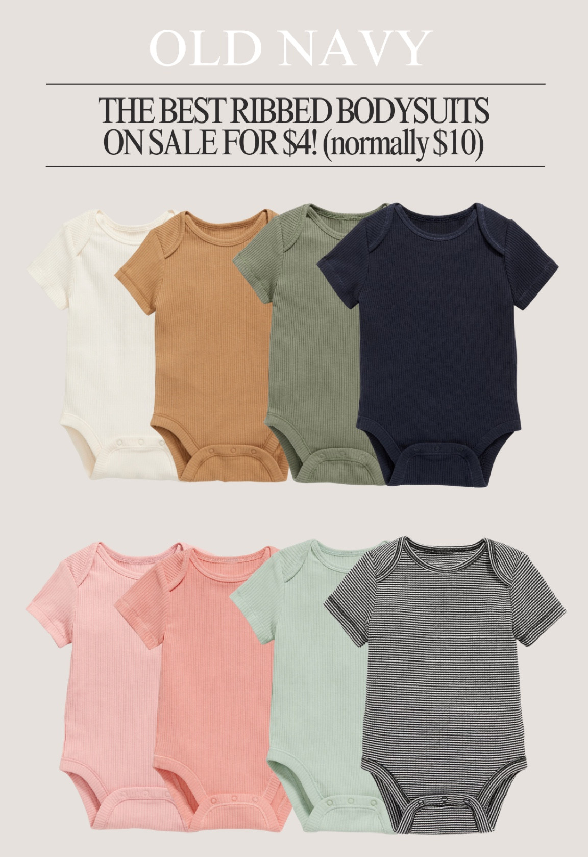 These ribbed baby bodysuits are the BEST and we have multiple colors! And only $4!!! Originally $10. 

#LTKBump #LTKSaleAlert #LTKBaby
