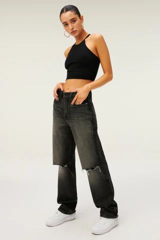 Good '90s Black222 Ripped Jeans, Size 14 | Good American