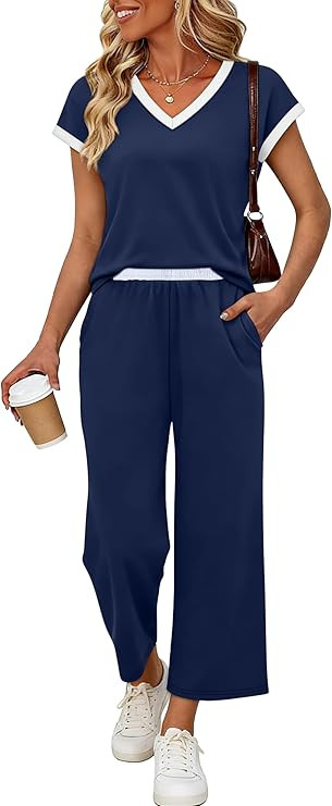 Sampeel Two Piece Sets for Women Lounge Sets Matching Sets Women Clothing Airport Travel Outfits ... | Amazon (US)
