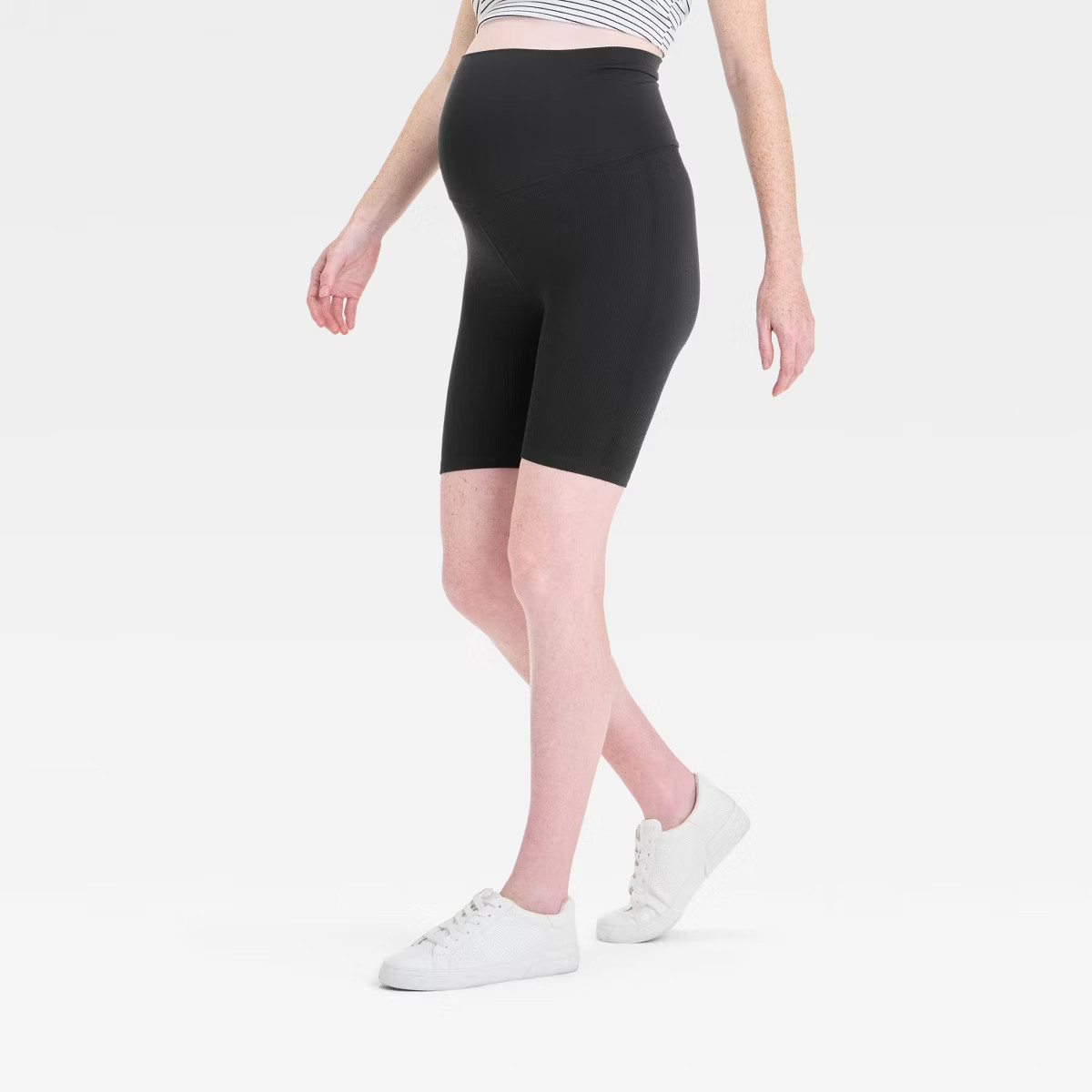 Over Belly High-Rise Seamless Ribbed Maternity Bike Shorts - Isabel Maternity by Ingrid & Isabel... | Target