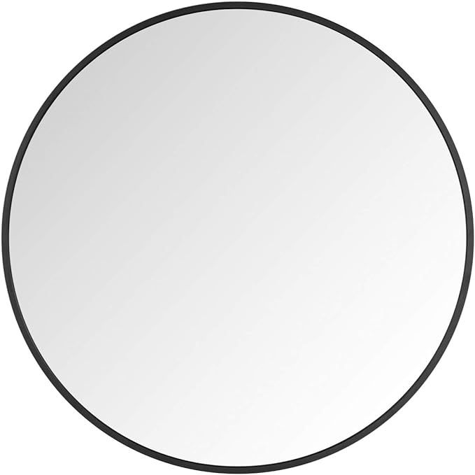 Villacola Round Wall Mirror Black, 36 Inch Circle Mirror Decorative Brushed Metal Frame Wall Mou... | Amazon (US)