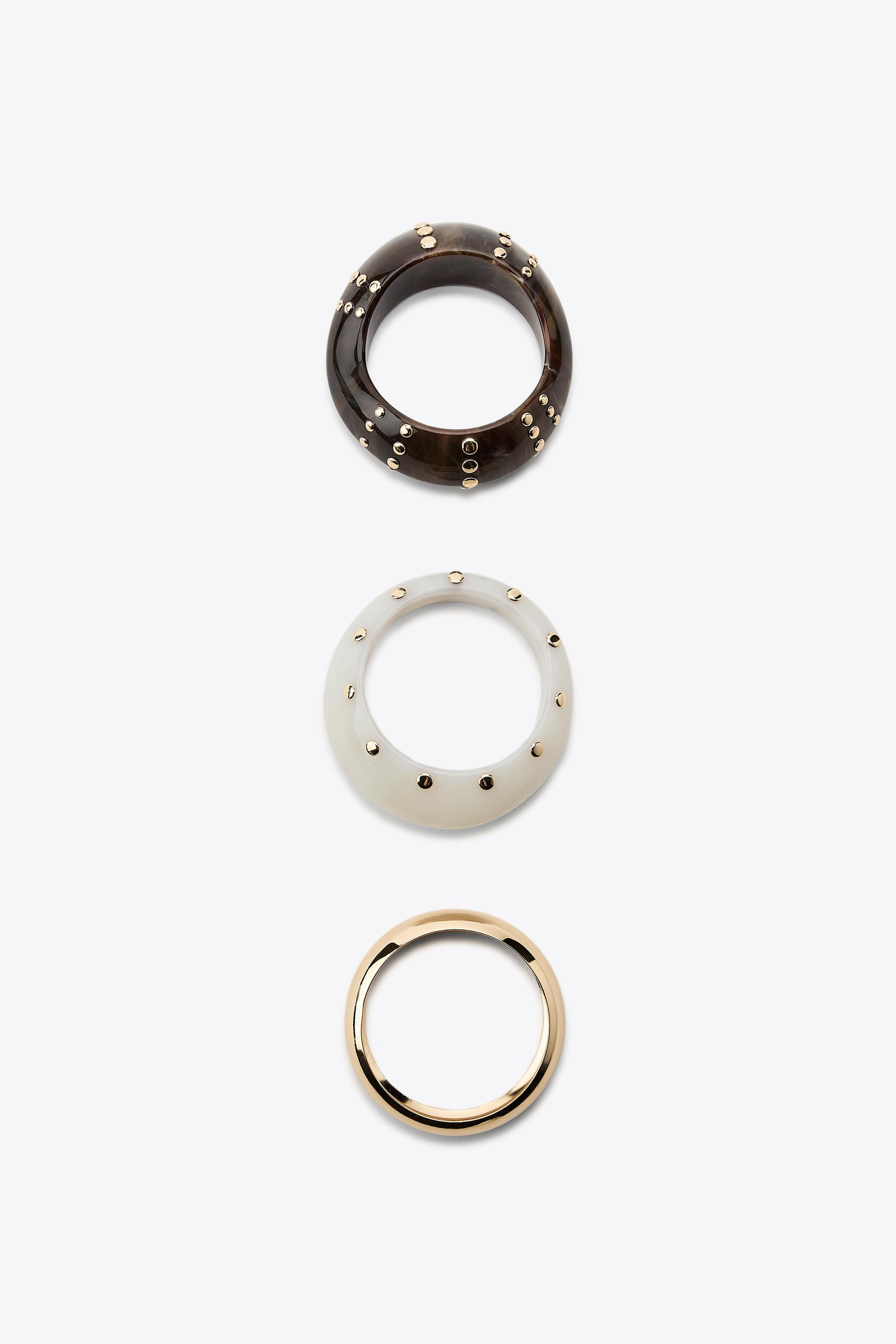 3-PACK OF RESIN STUDDED BANGLES | Zara US