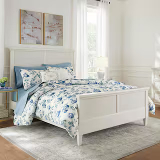 Marsden Ivory Wooden Cane Queen Bed (65 in. W x 54 in. H) | The Home Depot