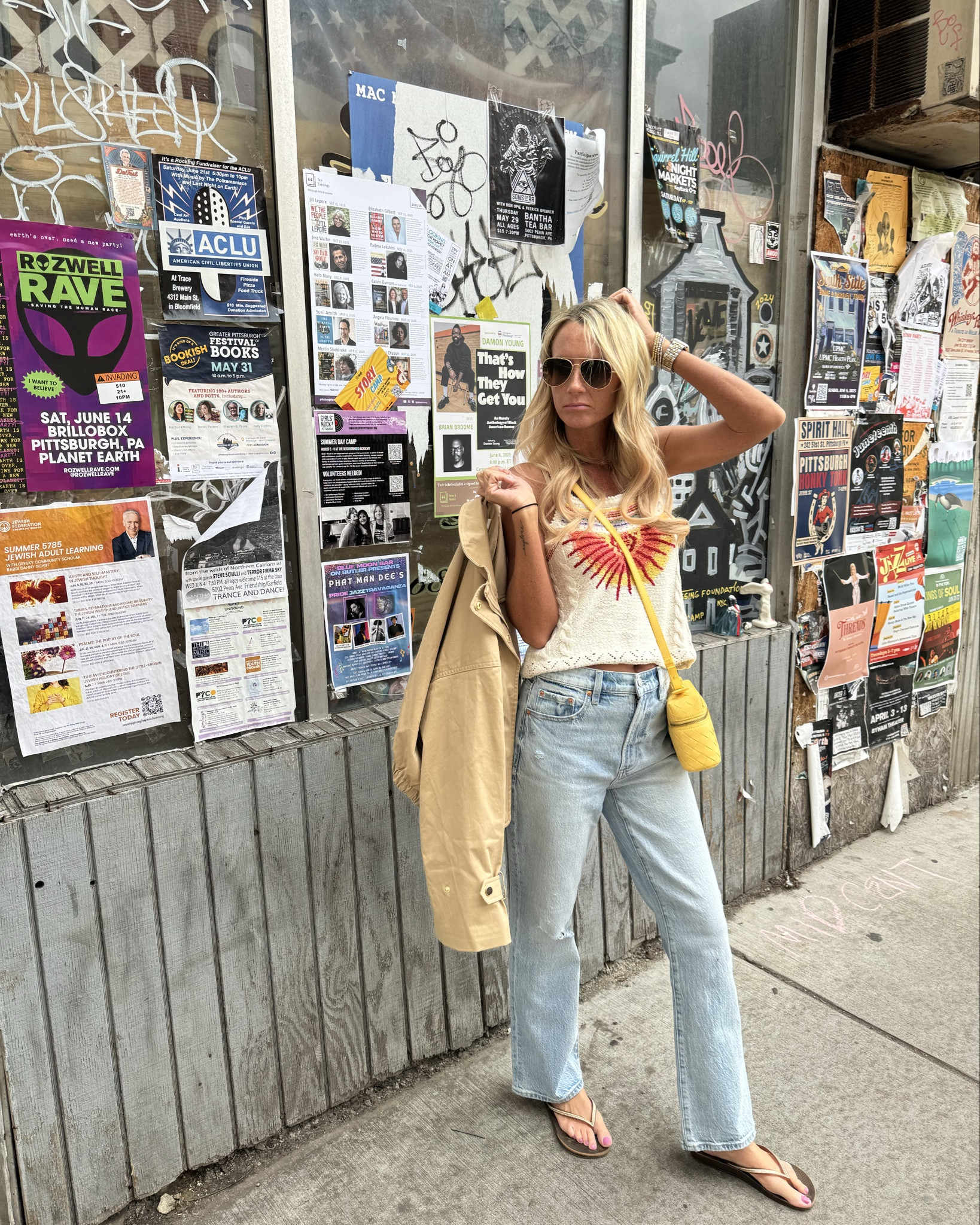 I thought this colorful sweater tank was cute for pride month, but since it’s still so chilly in Pittsburgh, I had to pair it with this lightweight utility jacket. 

Also, I had been searching for the perfect straight leg jeans with just a little distressing, so I was thrilled when I finally found the pair I’m wearing in the photo. They are exactly what I was looking for and they’re also super comfy. 

Wearing a size 25 in the jeans, and xxs in the tank since it’s a little oversized, and an xs jacket. I also linked my happy little yellow bag. 💛

#LTKSummerEdit #LTKOver40 #LTKSeasonal