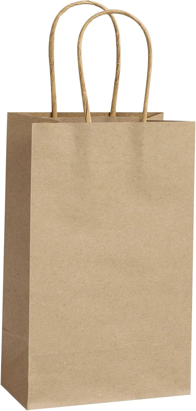 REMTAP Gift Paper Bags 5.9×3.2×8.2 50Pcs Kraft Bags with Handles Bulk Gift Bags for Wedding Par... | Amazon (US)