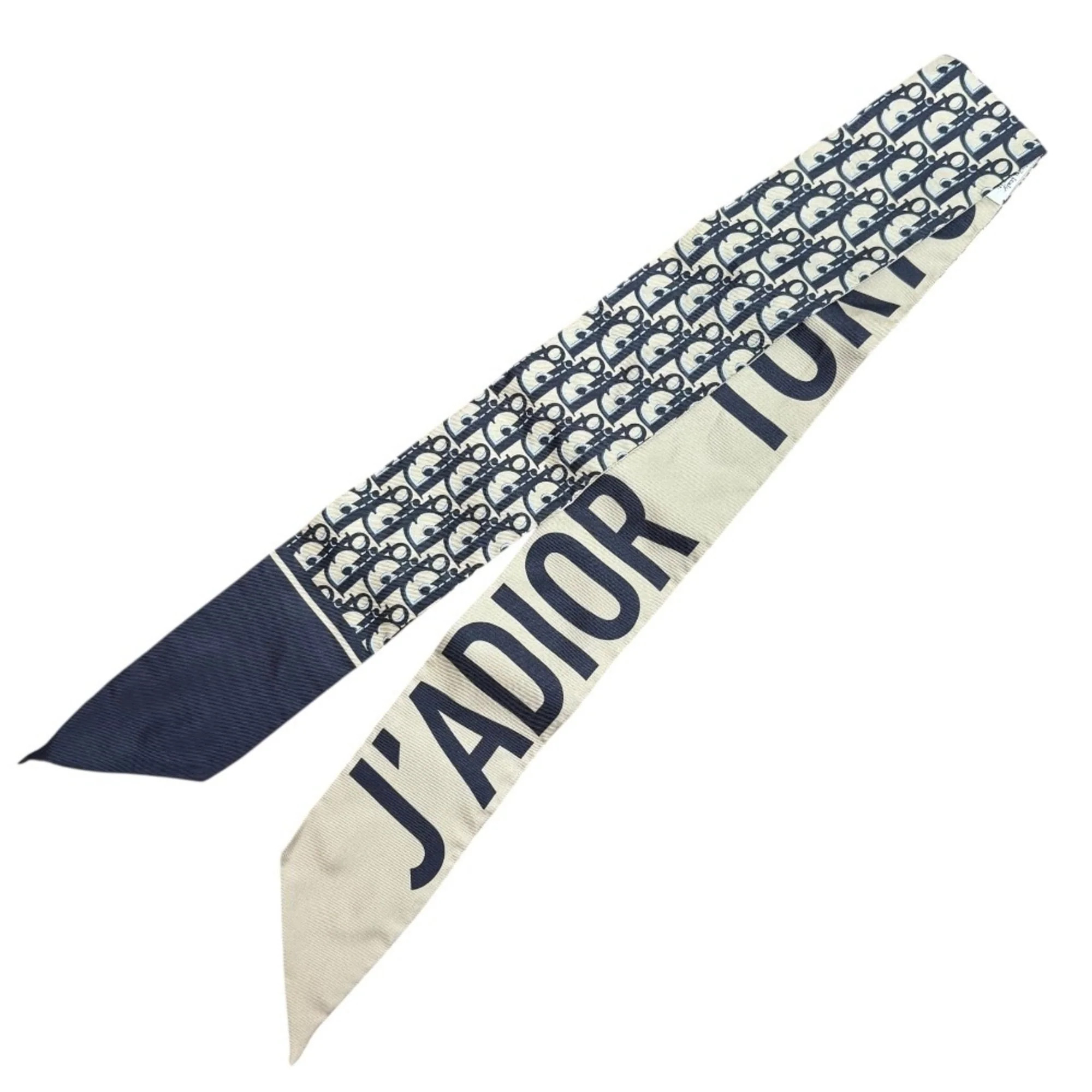 Christian Dior Navy Silk Scarf (Pre-Owned) | Shop Simon