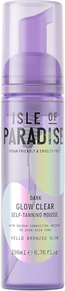Isle of Paradise Glow Clear Self Tanning Mousse - Color Correcting Tanning Foam, Vegan and Cruelt... | Amazon (US)