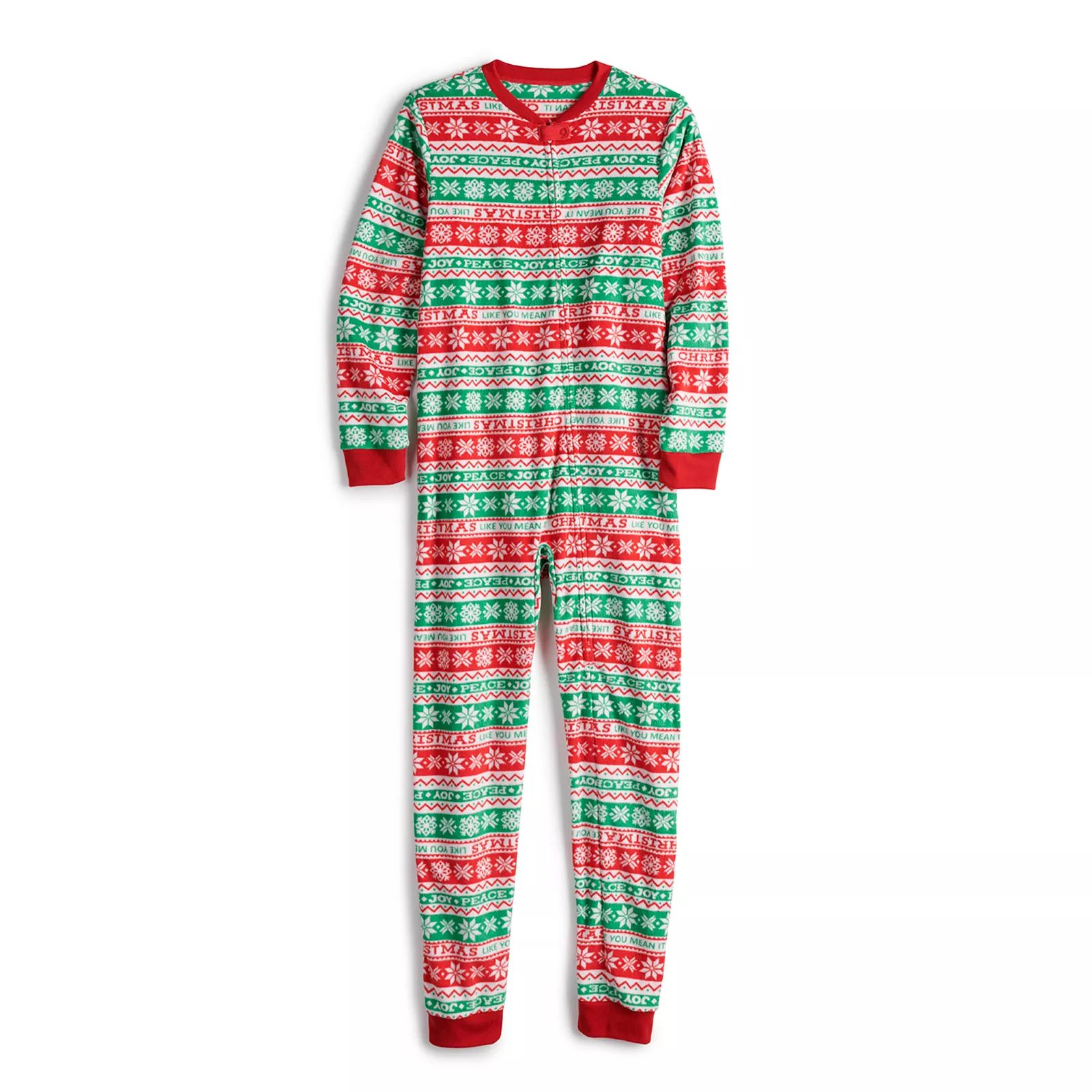 Jammies For Your Families Kids 4-20 Christmas Like You Mean It Onsie Pajamas, Boy's, Size: 7-8, Whit | Kohl's