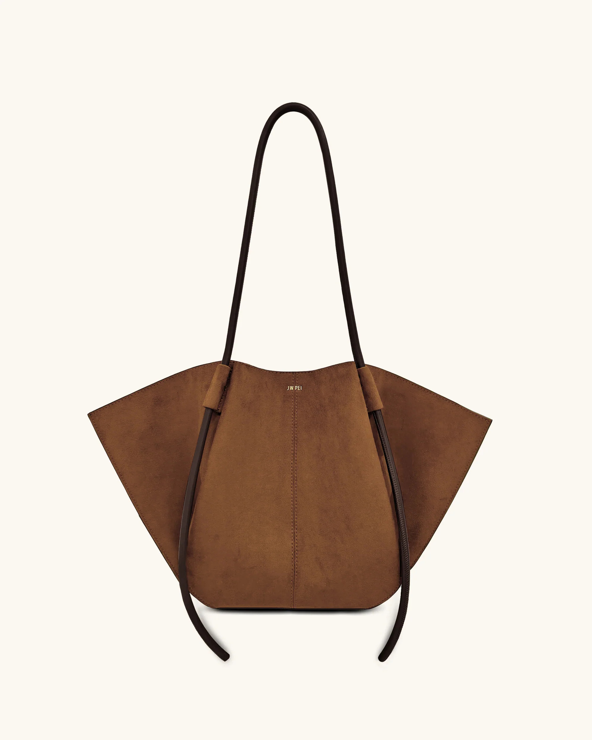 Nala Faux Suede Wide Tote Bag - Brown | JW PEI US