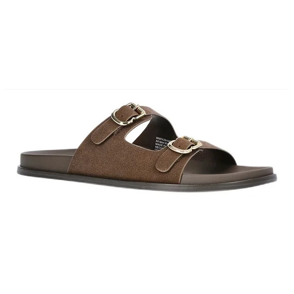 Free Assembly Women's Double Strap Footbed Slide Sandals | Walmart (US)
