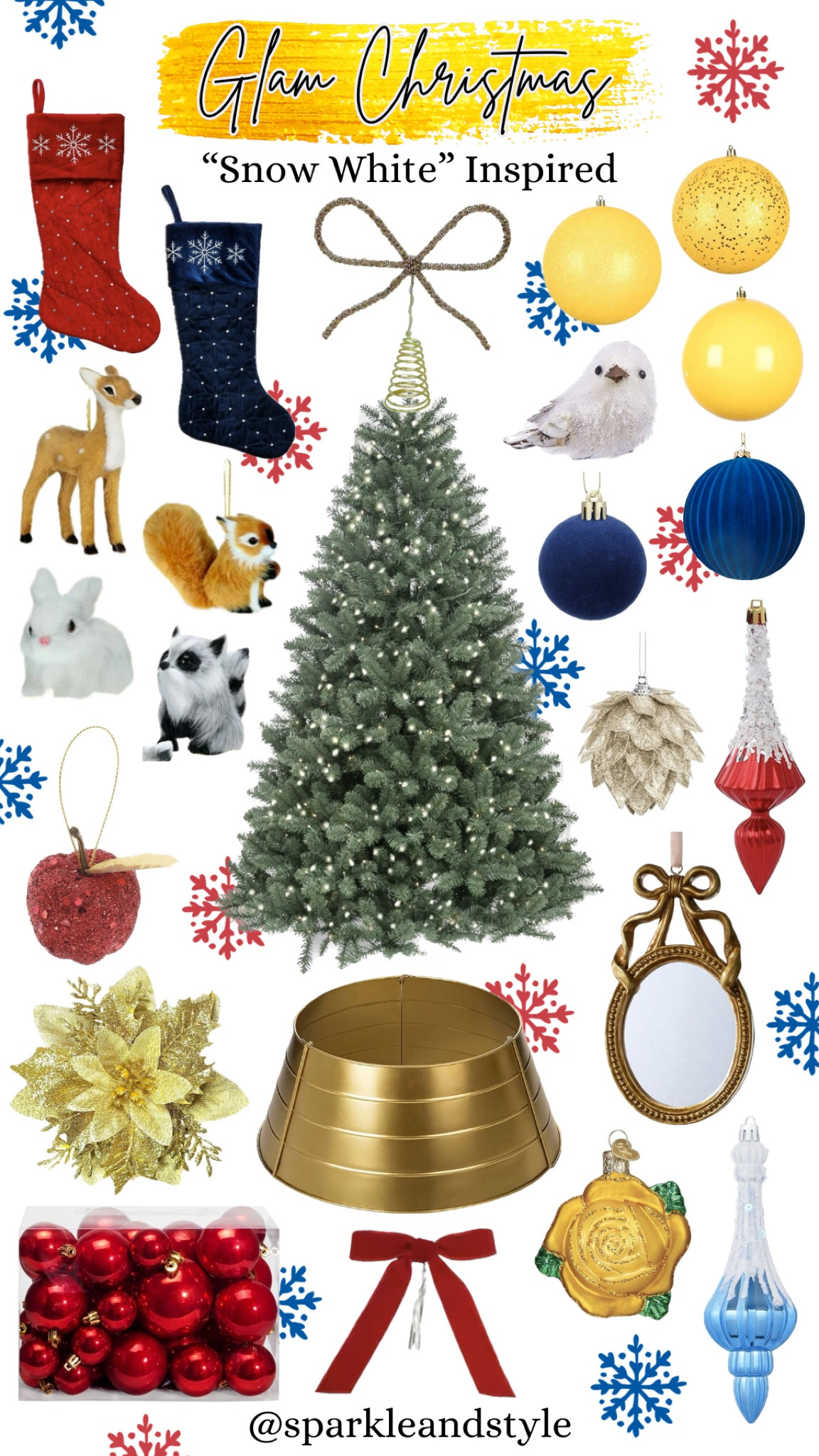 Glam Christmas: Snow White Inspired 💙💛❤️

Christmas decor, Christmas tree, Christmas ornaments, Christmas ribbon, Christmas tree skirt, christmas stocking, Christmas wreath, Christmas tree topper, Christmas stocking holder, Disney Christmas, blue, red, and yellow Christmas decor, blue Christmas ornaments, yellow Christmas ornaments, red Christmas tree ornaments, gold Christmas tree collar, gold bow Christmas tree topper, red bow Christmas ornaments, velvet blue Christmas tree ornaments, blue and red quilted sequin stocking, yellow poinsettias, apple ornaments, woodland animals and birds ornaments, gold mirror ornament, embellished red and blue ornaments, yellow flower ornaments, pine cone ornaments, glitter ornaments, green Christmas tree, home interior, home decor, home accessories, home decoration, glam Christmas decor, girly girl Christmas, Luxe Christmas, elegant Christmas, classy Christmas, Christmas tree decorations, Christmas decorations

#LTKHome #LTKSeasonal #LTKHoliday