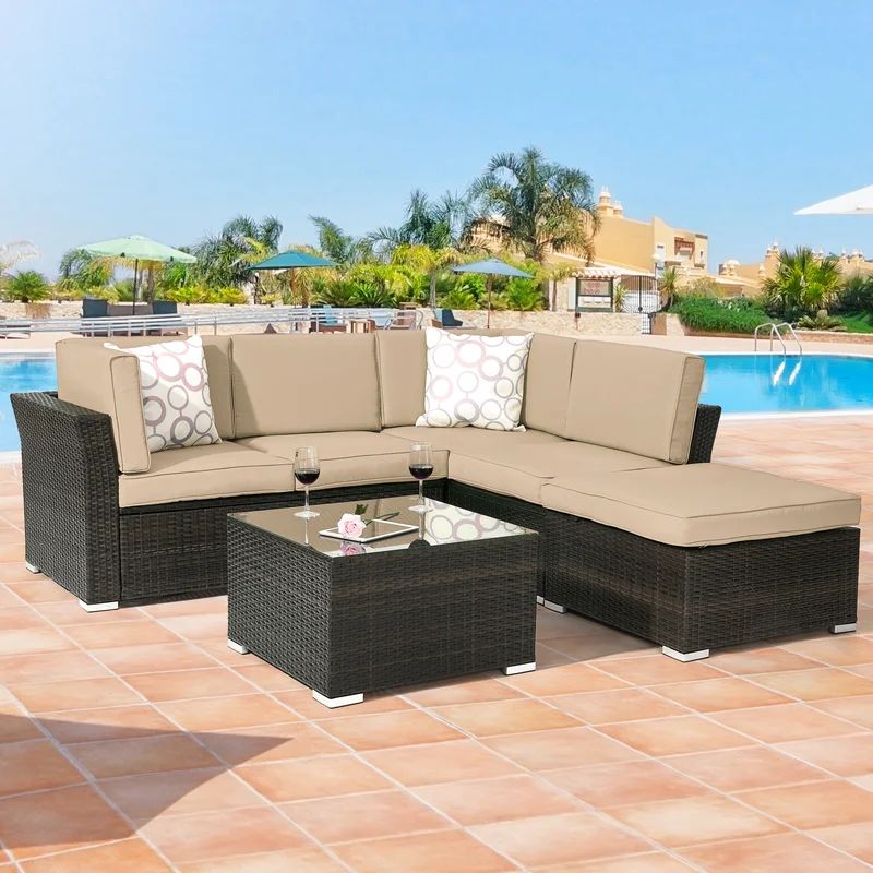 Polyethylene (PE) Wicker 5 - Person Seating Group with Cushions | Wayfair North America