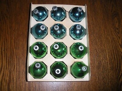 Details about   12 vintage green and blue  glass Christmas ornaments Colby 2" | eBay US