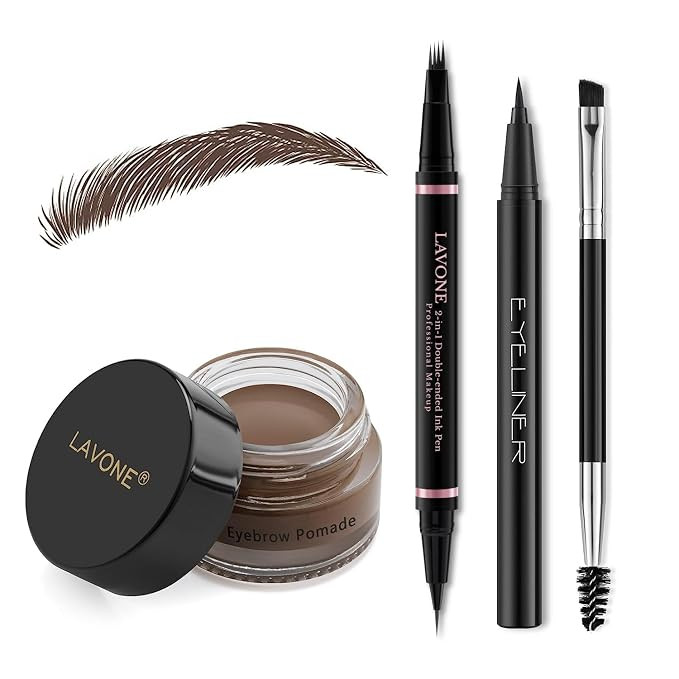 LAVONE Eyebrow Pen Makeup Kit, with Waterproof Eyebrow Pencil, Eyeliner, Pomade, and Brow Brush, ... | Amazon (US)