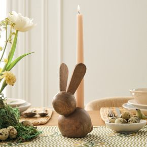 Wooden Bunny Taper Holder | West Elm (US)
