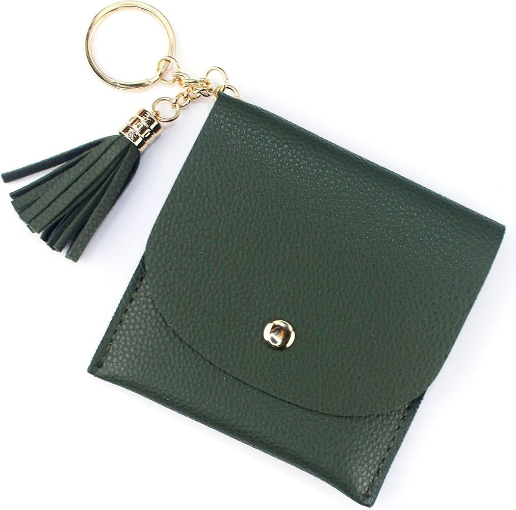 Small Keychain Wallet Gold Keyring with Tassel for Women | Amazon (US)