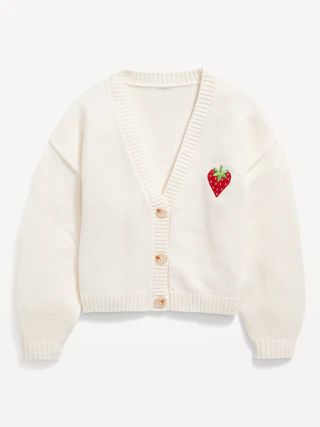 Long-Sleeve Chunky Jacquard-Knit Cardigan for Girls | Old Navy (US)