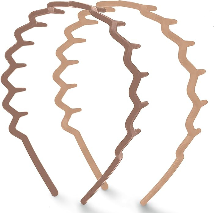 Kitsch Zig Zag Headbands, Recycled Plastic Comb Headbands, 2pcs (Neutral) | Amazon (US)