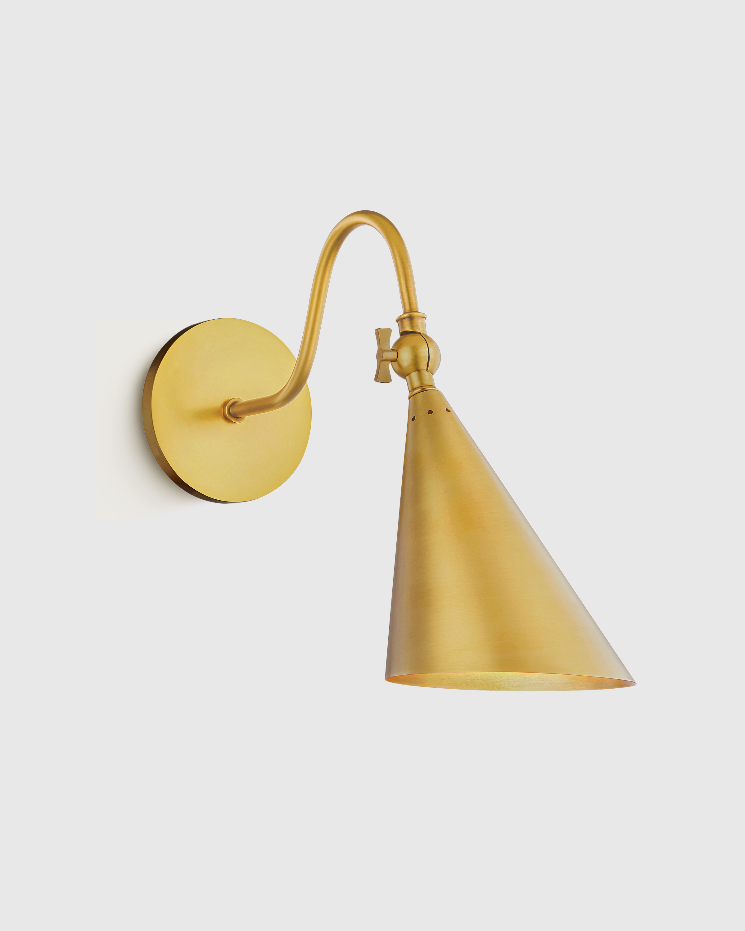 Quince White Label | Conical Steel Wall Sconce in Brass, Metal | Quince