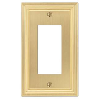 Hallcrest 1 Gang Rocker Metal Wall Plate - Satin Brass | The Home Depot