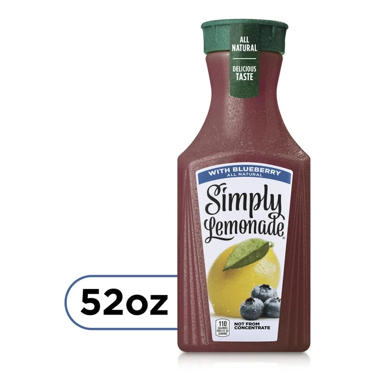 Simply Non GMO All Natural Lemonade with Blueberry Juice, 52 fl oz | Walmart (US)