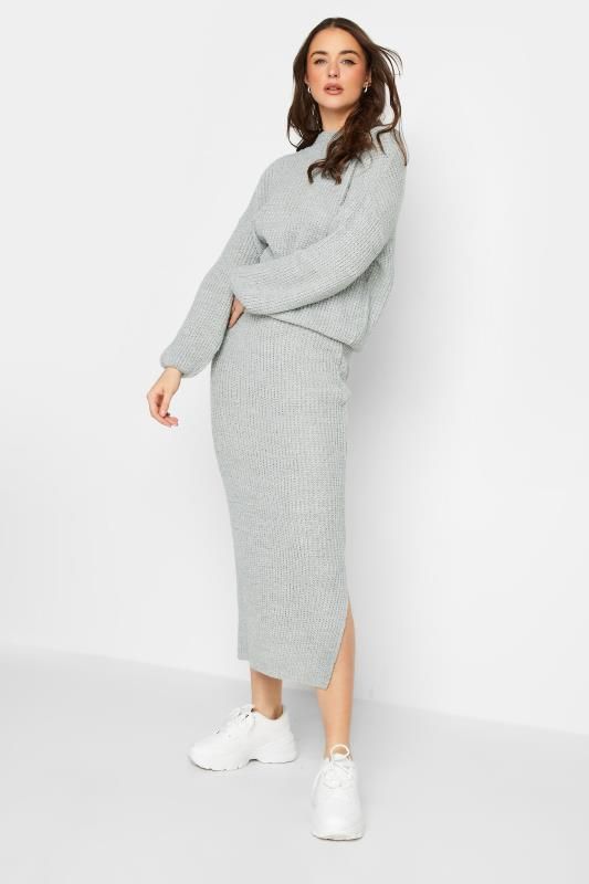 LTS Tall Grey Maxi Knitted Skirt | Long Tall Sally