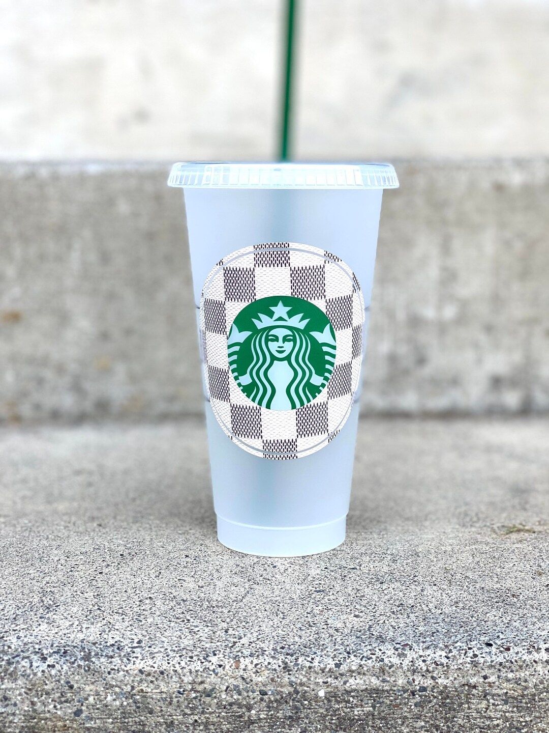 White Checkered Print Personalized Starbucks Cup / Coffee Cup / Gift Ideas / Custom Gift / Birthd... | Etsy (US)