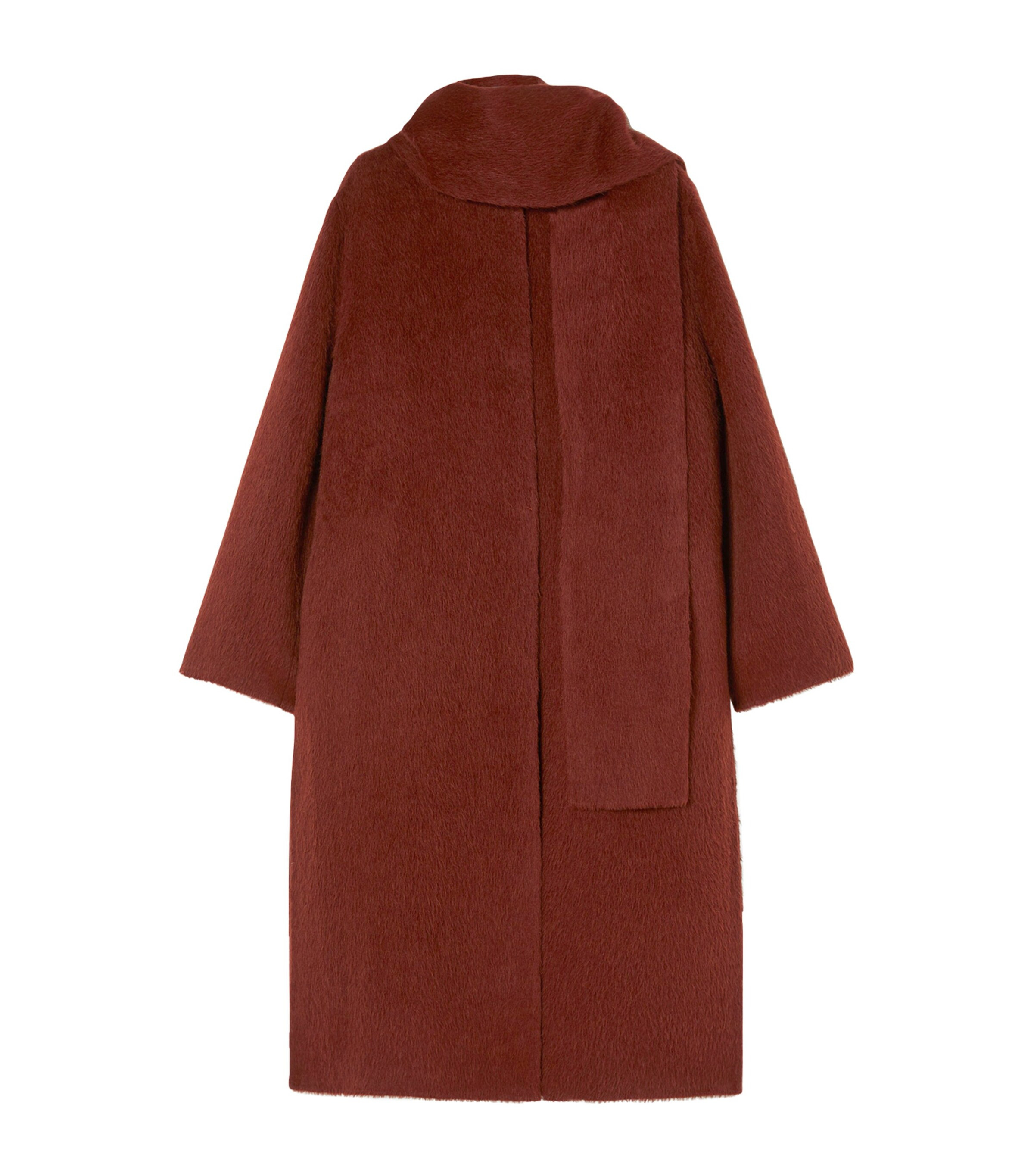 Brown Alpaca-Wool Scarf-Detail Coat | Harrods