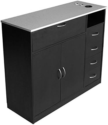 PureSana RTA458 Black Styling Station with Stainless Steel Laminate Top Black | Amazon (US)