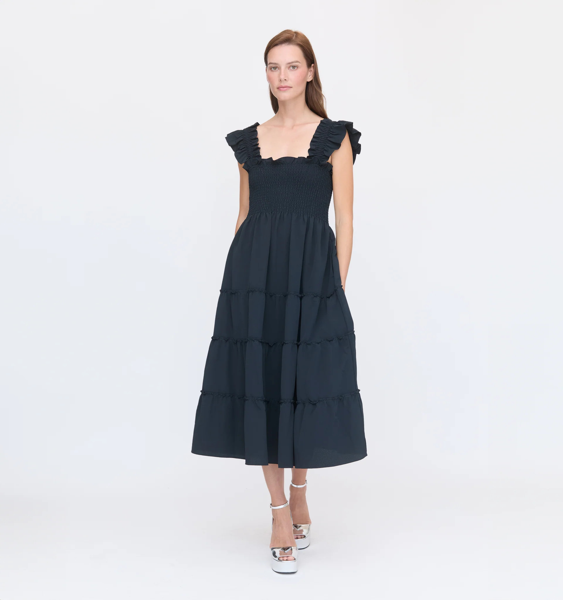 The Ellie Nap Dress - Black Crepe | Hill House Home US