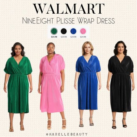 Walmart Nine.Eight Plus Size Plisse Wrap Dress. 

#LTKplussize #LTKfindsunder50 #LTKSeasonal