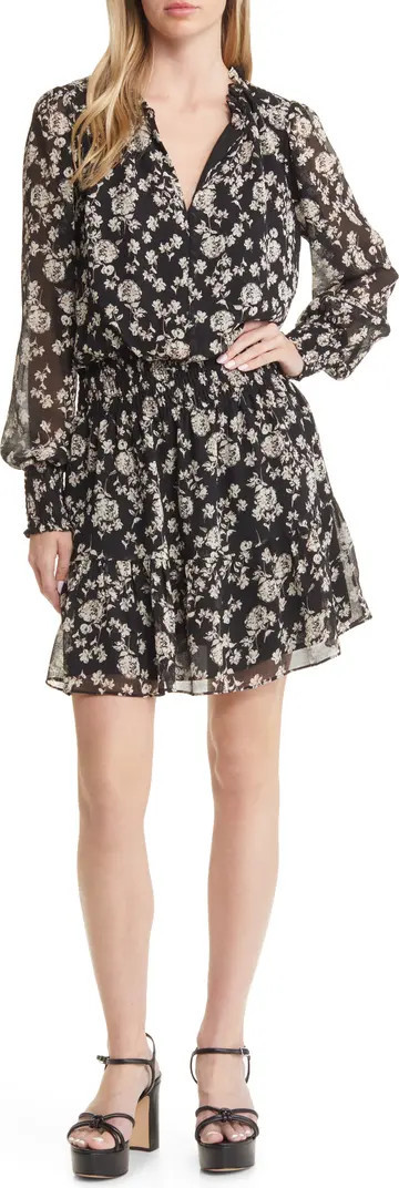 Floral Print Long Sleeve Chiffon Dress | Nordstrom
