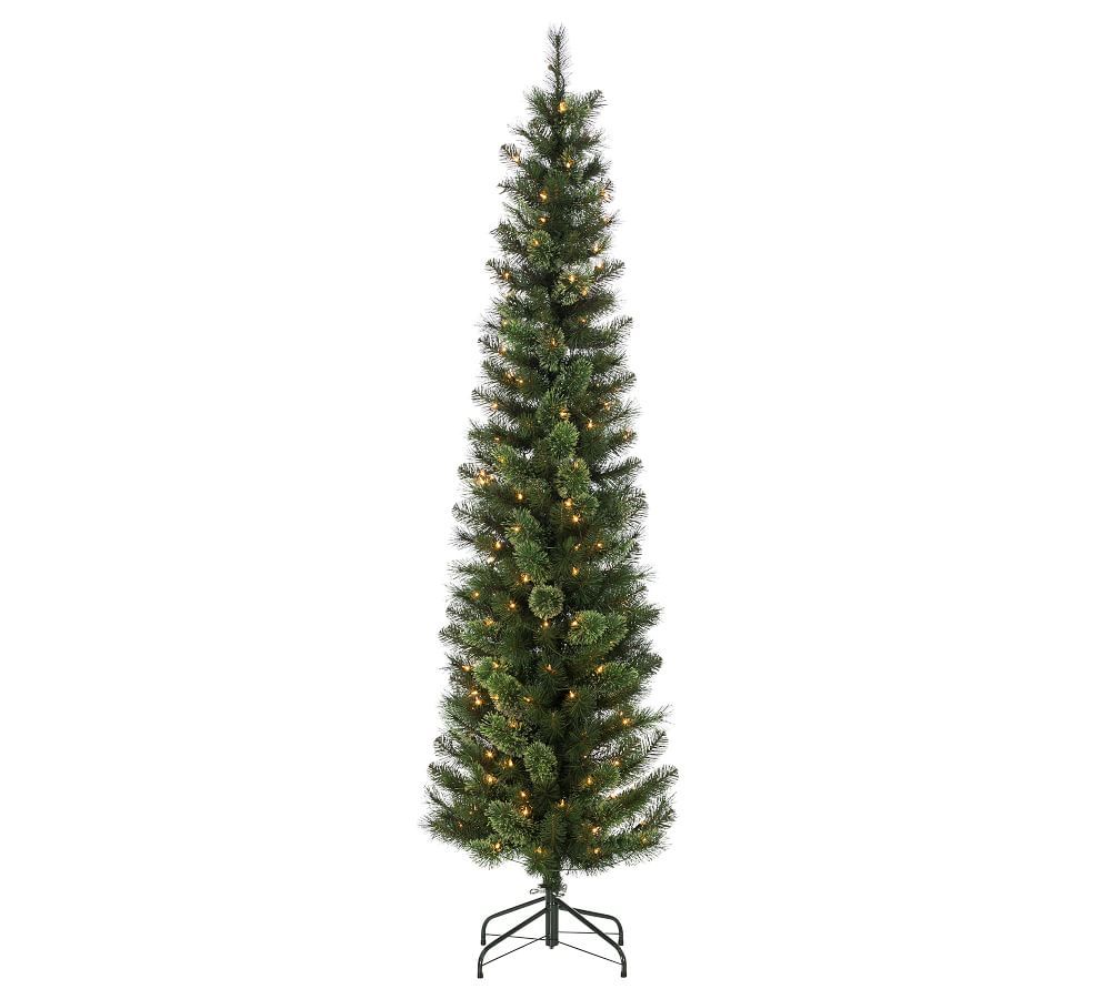 Faux Lighted Hard Mixed Cashmere Pencil Pine Tree | Pottery Barn (US)