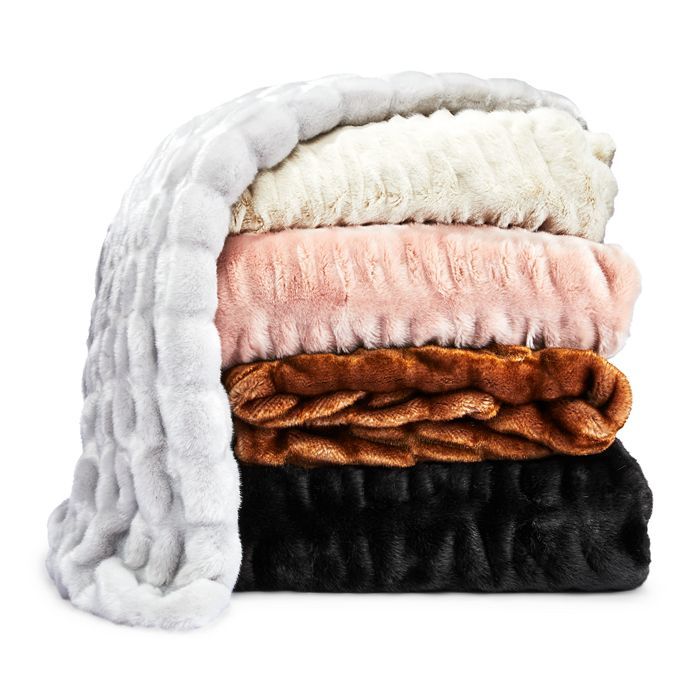 Hudson Park Collection Textured Faux Fur Throw - 100% Bloomingdale's Exclusive  Back to Results -... | Bloomingdale's (US)