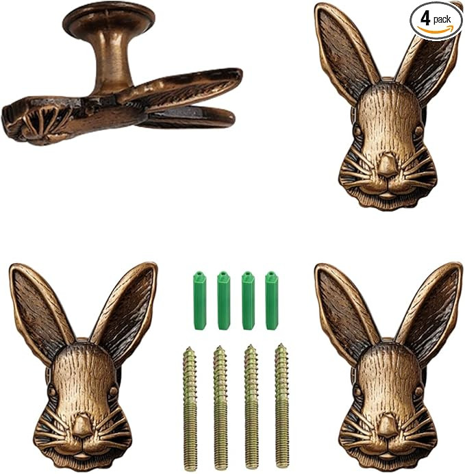 Rabbit Coat Hooks, Decorative Wall Hooks Rack Hangers for Hanging Hats Jacket Bags Closets Towels... | Amazon (US)