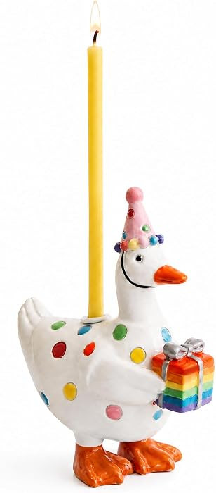 Silly Goose Birthday Candle Holder with 2pcs Yellow Candle | Amazon (US)
